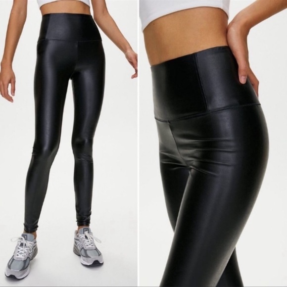 Wilfred Free Daria Vegan Leather Black Leggings size Small - Picture 16 of 16